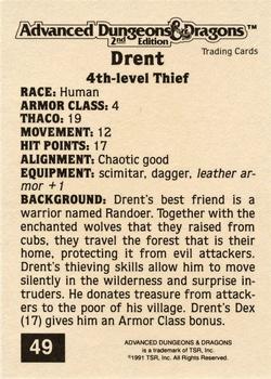 1991 TSR Advanced Dungeons & Dragons - Silver #49 Drent Back