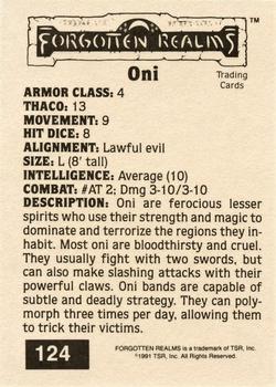 1991 TSR Advanced Dungeons & Dragons - Silver #124 Oni Back