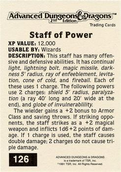 1991 TSR Advanced Dungeons & Dragons - Silver #126 Staff of Power Back