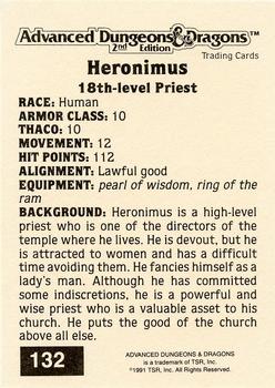 1991 TSR Advanced Dungeons & Dragons - Silver #132 Heronimus Back