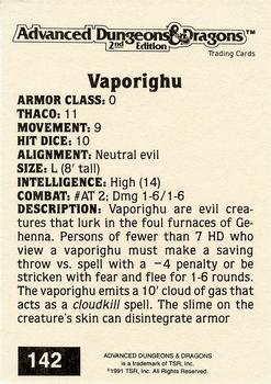 1991 TSR Advanced Dungeons & Dragons - Silver #142 Vaporighu Back