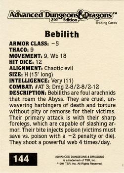 1991 TSR Advanced Dungeons & Dragons - Silver #144 Bebilith Back