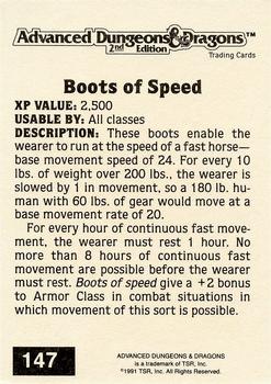 1991 TSR Advanced Dungeons & Dragons - Silver #147 Boots of Speed Back