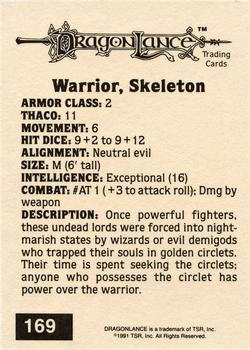 1991 TSR Advanced Dungeons & Dragons - Silver #169 Warrior, Skeleton Back