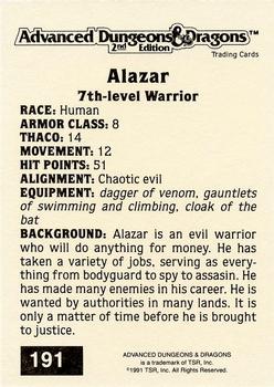 1991 TSR Advanced Dungeons & Dragons - Silver #191 Alazar Back