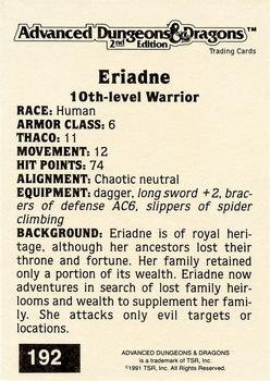 1991 TSR Advanced Dungeons & Dragons - Silver #192 Eriadne Back