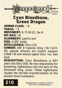 1991 TSR Advanced Dungeons & Dragons - Silver #210 Cyan Bloodbane, Green Dragon Back