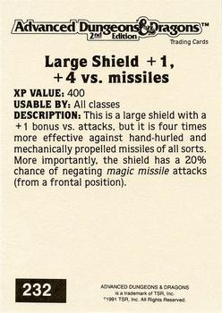 1991 TSR Advanced Dungeons & Dragons - Silver #232 Large Shield +1, +4 vs. missiles Back