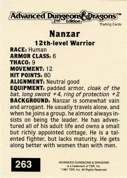 1991 TSR Advanced Dungeons & Dragons - Silver #263 Nanzar Back