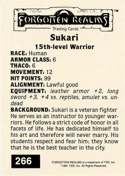 1991 TSR Advanced Dungeons & Dragons - Silver #266 Sukari Back