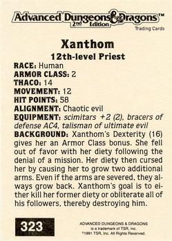 1991 TSR Advanced Dungeons & Dragons - Silver #323 Xanthom Back