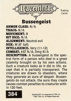 1991 TSR Advanced Dungeons & Dragons - Silver #384 Bussengeist Back