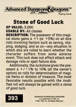 1991 TSR Advanced Dungeons & Dragons - Silver #393 Stone of Good Luck Back