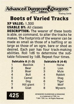 1991 TSR Advanced Dungeons & Dragons - Silver #425 Boots of Varied Tracks Back