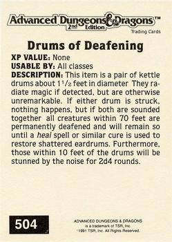 1991 TSR Advanced Dungeons & Dragons - Silver #504 Drums of Deafening Back