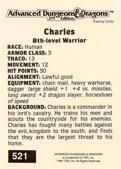 1991 TSR Advanced Dungeons & Dragons - Silver #521 Charles Back