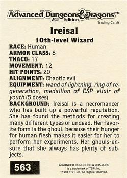 1991 TSR Advanced Dungeons & Dragons - Silver #563 Ireisal Back