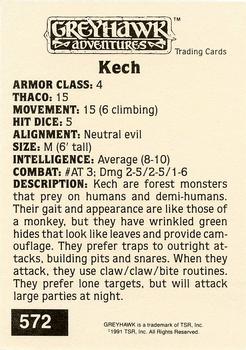 1991 TSR Advanced Dungeons & Dragons - Silver #572 Kech Back