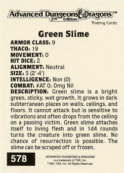 1991 TSR Advanced Dungeons & Dragons - Silver #578 Green Slime Back