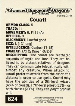 1991 TSR Advanced Dungeons & Dragons - Silver #624 Couatl Back