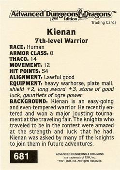 1991 TSR Advanced Dungeons & Dragons - Silver #681 Kienan Back