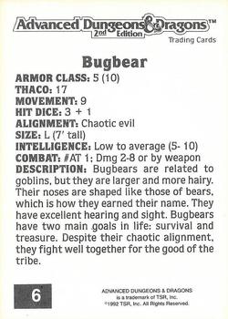 1992 TSR Advanced Dungeons & Dragons #6 Bugbear Back