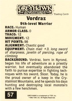1992 TSR Advanced Dungeons & Dragons #57 Vordraz Back