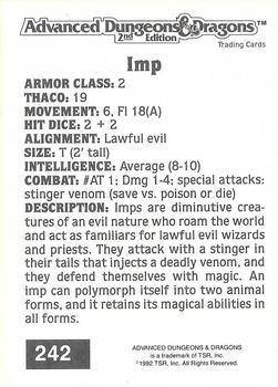 1992 TSR Advanced Dungeons & Dragons #242 Imp Back