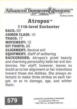 1992 TSR Advanced Dungeons & Dragons #579 Atropos Back