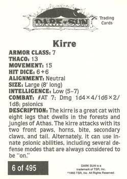 1993 TSR Advanced Dungeons & Dragons 2nd Edition #6 Kirre Back
