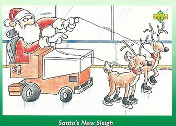 1992 Upper Deck Santa Claus #1 Santa's New Sleigh Front