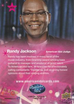 2009 Upper Deck American Idol Season 8 #003 Randy Jackson Back