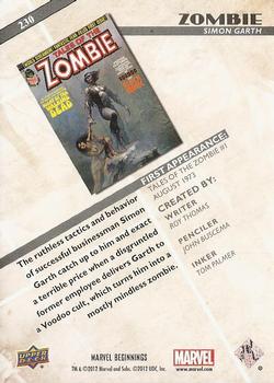 2012 Upper Deck Marvel Beginnings S2 #230 Zombie Back