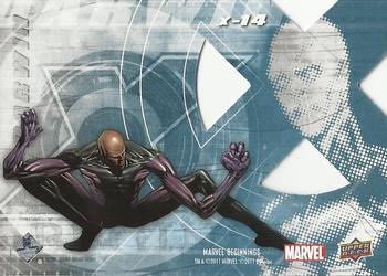 2011 Upper Deck Marvel Beginnings S1 - X-Men Die Cut #X-14 Darwin Back