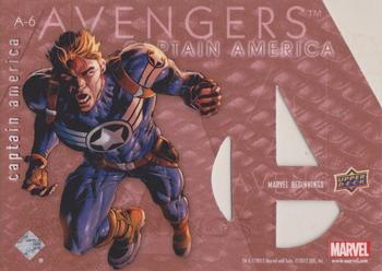 2012 Upper Deck Marvel Beginnings S2 - Avengers Die Cut #A-6 Captain America Back