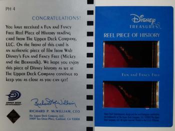 2003 Upper Deck Disney Treasures - Reel Pieces of History #PH4 Fun and Fancy Free Back