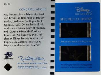 2003 Upper Deck Disney Treasures - Reel Pieces of History #PH8 Winnie the Pooh and Tigger Too Back