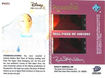 2003 Upper Deck Disney Treasures - Reel Pieces of History #PH23 Pocahontas Back