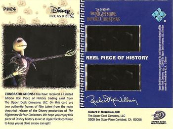 2003 Upper Deck Disney Treasures - Reel Pieces of History #PH24 The Nightmare Before Christmas Back