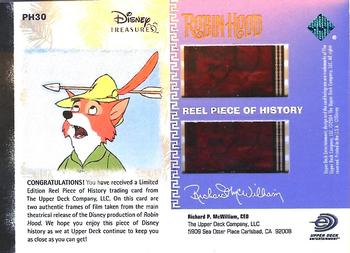 2003 Upper Deck Disney Treasures - Reel Pieces of History #PH30 Robin Hood Back