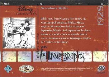 2004 Upper Deck Disney Treasures: Mickey - Celebrate 75 Years of Fun #MC2 Steamboat Williie Back