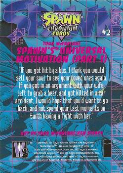 1996 WildStorm Spawn Chromium #2 Spawn's Universal Motivation (Part 1) Back