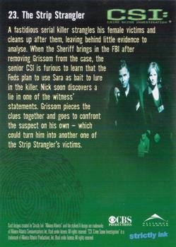 2003 Strictly Ink CSI Series 1 #23 The Strip Strangler Back