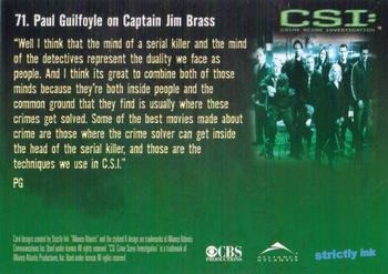 2003 Strictly Ink CSI Series 1 #71 Guilfoyle on Brass Back