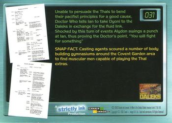 2003 Strictly Ink Doctor Who Big Screen #031 Take Her to the Daleks Back