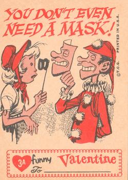 1960 Topps Funny Valentines #3A You're So Much Fun at Masquerade Parties! Back