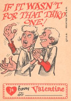 1960 Topps Funny Valentines #7A I'd Love to Hold Hands with You! Back