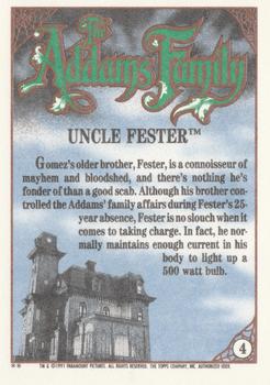 1991 Topps The Addams Family #4 Uncle Fester Back
