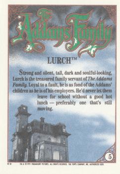 1991 Topps The Addams Family #5 Lurch Back