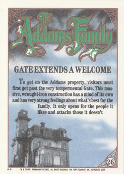 1991 Topps The Addams Family #26 Gate Extends a Welcome Back